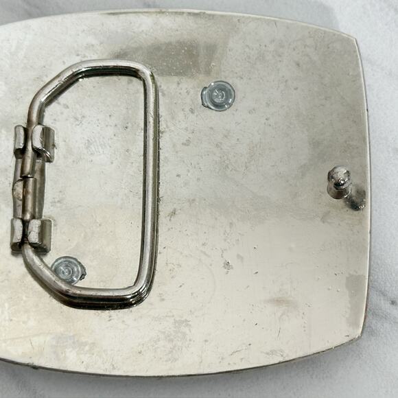 Rhinestone Studded N Letter Initial Monogram Silver Tone Belt Buckle - Picture 14 of 14